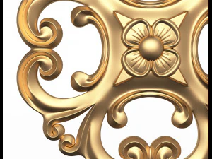 rosette carved decoration cnc 024 3D Model