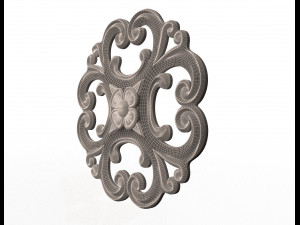 rosette carved decoration cnc 024 3D Модель