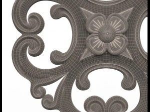 rosette carved decoration cnc 024 3D Model