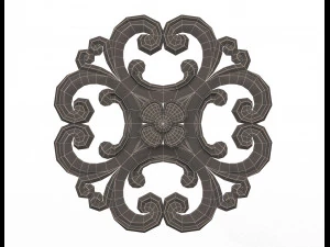 rosette carved decoration cnc 024 3D Model