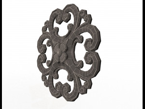 rosette carved decoration cnc 024 3D Модель