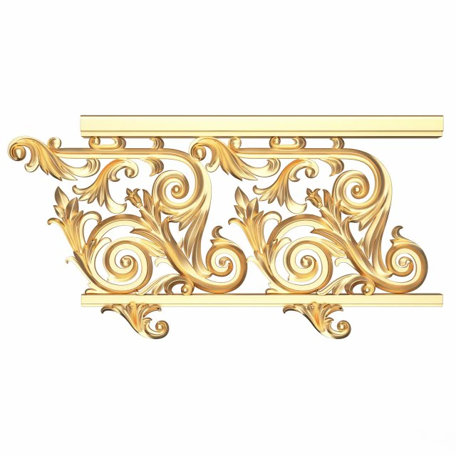classic iron railing 01 3D Model .c4d .max .obj .3ds .fbx .stl .blend 