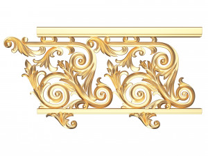classic iron railing 01 3D Model