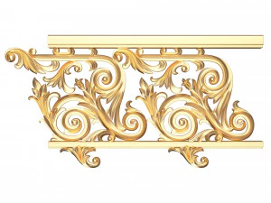 클래식 철 난간 01 3D 모델