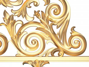 classic iron railing 01 3D Model