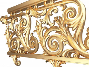 classic iron railing 01 3D Модель