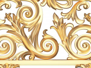 classic iron railing 01 3D Model