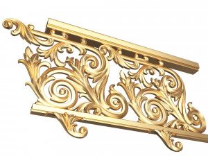 classic iron railing 01 3D Model