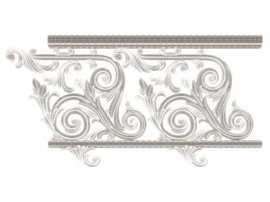 classic iron railing 01 3D Model