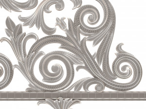 classic iron railing 01 3D Модель