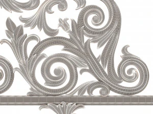 classic iron railing 01 3D Model