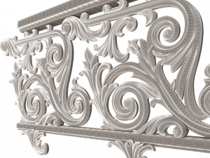 classic iron railing 01 3D Модель