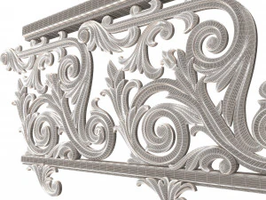 classic iron railing 01 3D Model