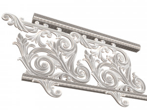 classic iron railing 01 3D Модель