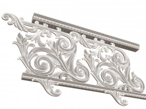 classic iron railing 01 3D Model