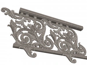 classic iron railing 01 3D Model
