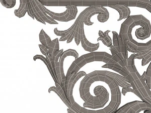 classic iron railing 01 3D Model