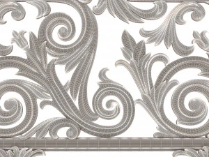 classic iron railing 01 3D Model