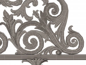 classic iron railing 01 3D Model