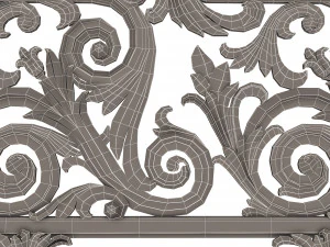 classic iron railing 01 3D Model
