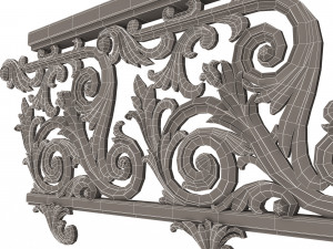 classic iron railing 01 3D Модель