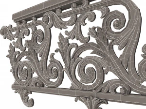 classic iron railing 01 3D Model