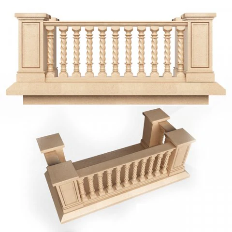 balcony 01 3D Model .c4d .max .obj .3ds .fbx .stl .blend 