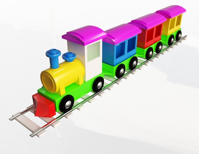 train toy for child 3D 模型 .c4d .max .obj .3ds .fbx .stl .blend 