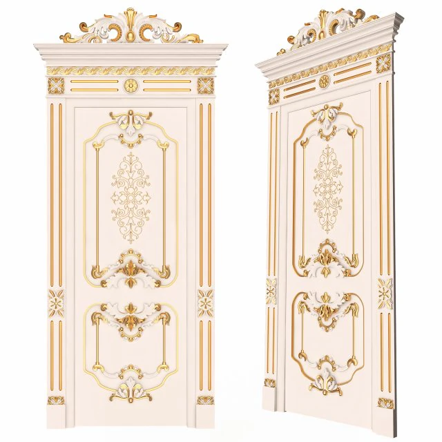 carved door classic 01 3D Model .c4d .max .obj .3ds .fbx .stl .blend 