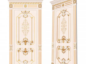 різьблені двері класика 01 3D Модель