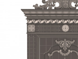 carved door classic 01 3D मॉडल