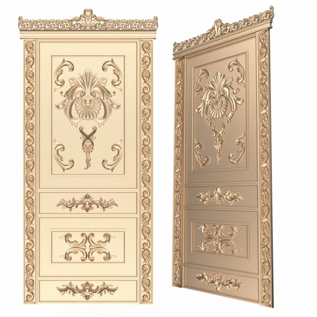 carved door classic 02 3D Model .c4d .max .obj .3ds .fbx .stl .blend 