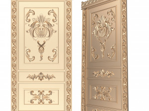 carved door classic 02 3D मॉडल