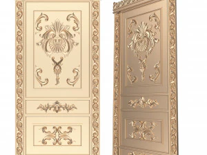 porta intagliata classica 02 Modello 3D