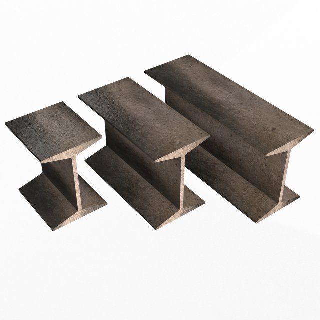 iron beams set Model 3D .c4d .max .obj .3ds .fbx .stl .blend 