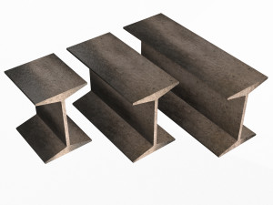 iron beams set 3D-Modell