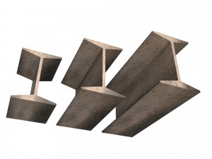 iron beams set Model 3D