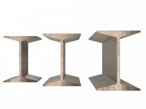 iron beams set Model 3D