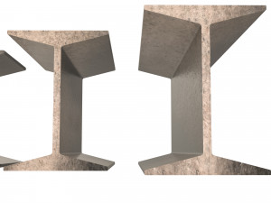 iron beams set Model 3D