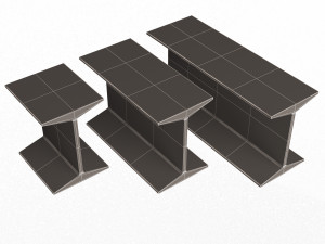 iron beams set Model 3D