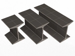 iron beams set 3D Model