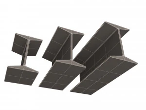 iron beams set 3D Model