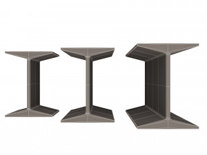iron beams set Model 3D