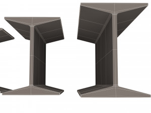 iron beams set Model 3D