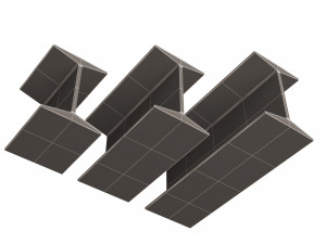 iron beams set Model 3D