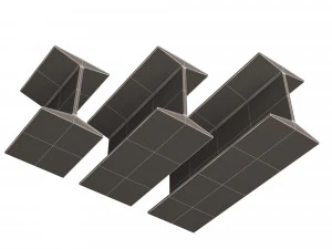 iron beams set 3D Model