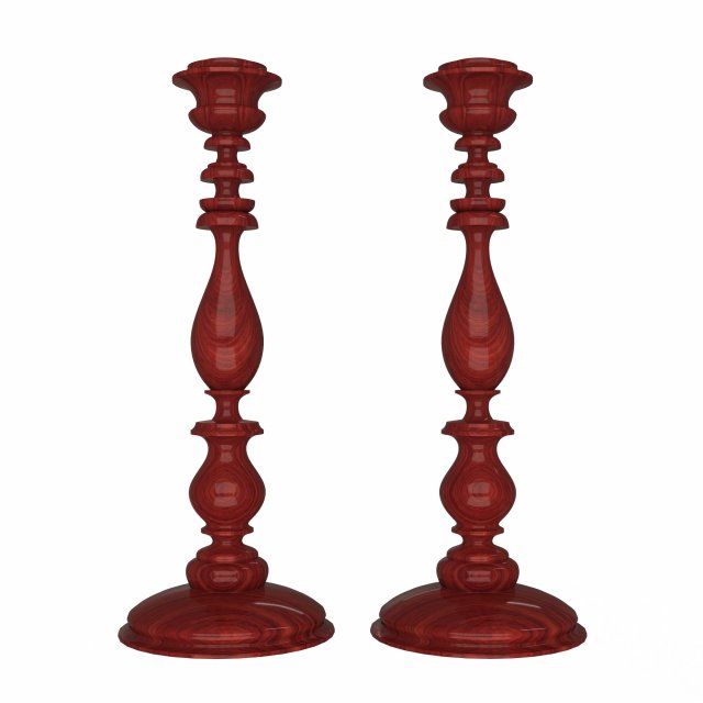 wood candlestick Modelo 3D .c4d .max .obj .3ds .fbx .stl .blend 