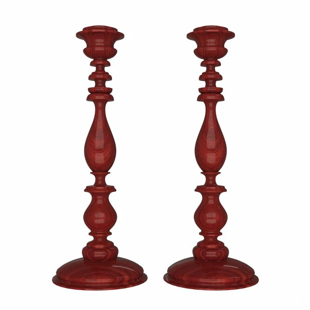 wood candlestick 3D Model .c4d .max .obj .3ds .fbx .stl .blend 