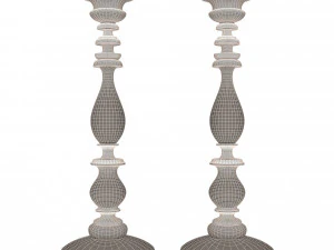 wood candlestick 3D Model