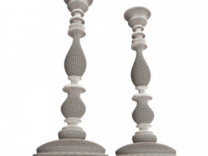 wood candlestick 3D Model